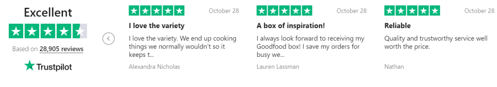 trustpilot good food reviews